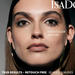  Isadora Eyeshadow Quartet 01 Muddy Nudes, Палетка теней для век 4 цвета нюдовая, матовые и шиммерные тени, стойкий макияж