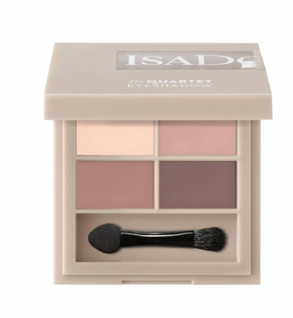  Isadora Eyeshadow Quartet 01 Muddy Nudes, Палетка теней для век 4 цвета нюдовая, матовые и шиммерные тени, стойкий макияж