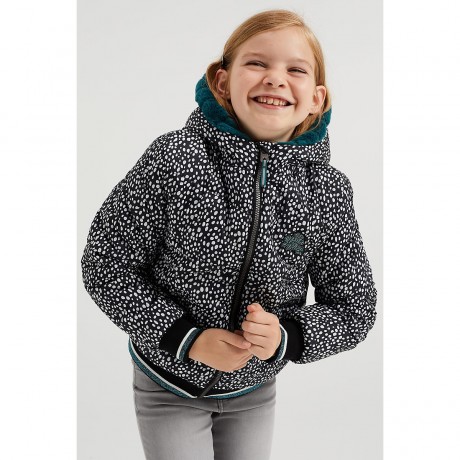 WE Fashion Madchen-Wendejacke mit Muster und Kunstfell Blazer fur Madchen Двусторонняя куртка для девочки с рисунком и блейзер из искусственного меха для девочки