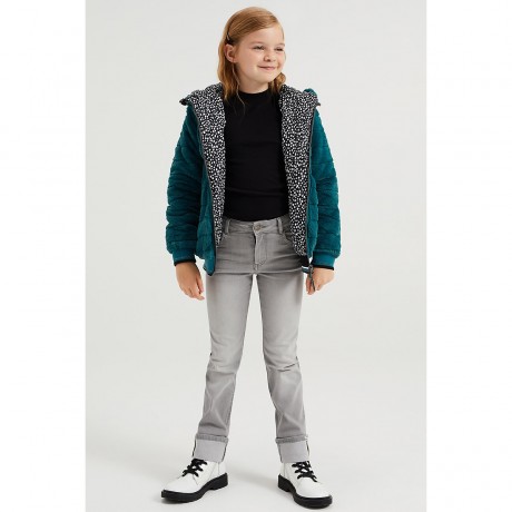 WE Fashion Madchen-Wendejacke mit Muster und Kunstfell Blazer fur Madchen Двусторонняя куртка для девочки с рисунком и блейзер из искусственного меха для девочки