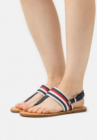 Tommy Hilfiger FLAT CORPORATE T-bar sandals space blue FLAT CORPORATE Сандалии с Т-образной перемычкой космический синий