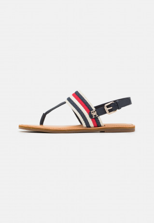 Tommy Hilfiger FLAT CORPORATE T-bar sandals space blue FLAT CORPORATE Сандалии с Т-образной перемычкой космический синий