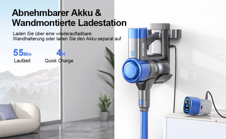 Buture Buture Akku-Hand-und Stielstaubsauger, 450,00 W, beutellos, 450W/33000pa,Staubsauger Kabellos bis zu 55 Min. Laufzeit, Kabelloser Беспроводной ручной и стержневой пылесос Buture, 450,00 Вт, без мешка, 450 Вт/33 000 Па, беспроводной пылесос, время