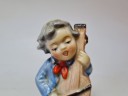 Винтажная фарфоровая фигурка "Музыкант с контрабасом", 5см x 9см, Япония, 1960-70гг.