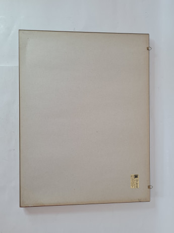 Картина в раме винтажная в черно-белых тонах "Фонтан" Brukner Stuttgart, 31,5 x 42 см, Германия, 1960-70гг.