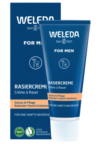 Weleda For Men Rasiercreme  Крем для бритья для мужчин с экстрактами анютиных глазок, козьего и миндального молока, 75мл
