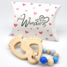 glucksWunder Holz Greifling Beissring Babyfusschen mit Geschenkverpackung Деревянное кольцо для прорезывания зубов детские ножки с подарочной коробкой