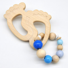 glucksWunder Holz Greifling Beissring Babyfusschen mit Geschenkverpackung Деревянное кольцо для прорезывания зубов детские ножки с подарочной коробкой