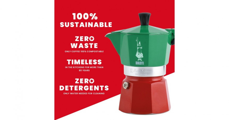 Bialetti Bialetti Moka Express Tricolore, Espressomaschine grun/rot, 6 Tassen grun, rot Bialetti Moka Express Tricolore, эспрессо-машина зеленый/красный, 6 чашек