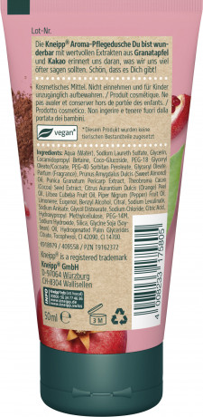Kneipp Aromadusche Du bist wunderbar Mini, 50 ml, Kneipp ароматный гель для душа Du bist wunderbar с гранатом, какао и миндальным маслом, дорожный формат, 50 мл