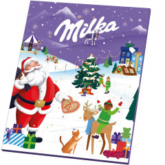 Milka Adventskalender klein, Milka компактный шоколадный адвент-календарь 2026 с 24 фигурками, 90 г