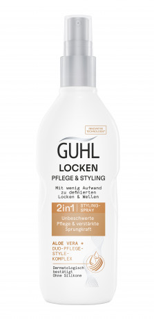 Guhl Locken Pflege & Styling 2in1 Pflegendes Styling Spray, 150 ml, Guhl несмываемый спрей 2 в 1 — уход и укладка локонов с алоэ вера и растительными маслами, 150 мл