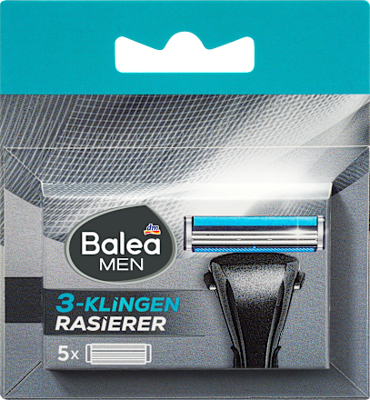Balea MEN Rasierklingen, 3-Klingen Rasierer, 5 St, Сменные трёхлезвийные кассеты с алоэ вера и витамином E, 5 шт.