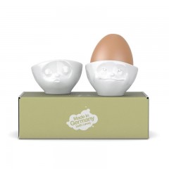 Fiftyeight Products TV Tassen Eierbecher Set 2-tlg. weiss - kussend &amp; vertraumt Набор подставок для яиц под телевизор 2 шт. белый - целоваться и мечтать