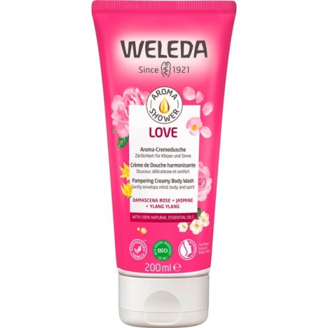 Weleda Aroma Shower Love 200 ml Веледа Гель для душа с Розой, Жасмином и Иланг-Иланг 200мл