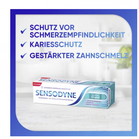 Sensodyne MultiCare Original Zahncreme 75ml, Зубная паста: формирует защитный слой, уменьшает чувствительность, уход за деснами, 75мл