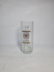 Немецкая пивная кружка винтажная Binding &quot;125 лет Биндингу&quot;, стекло, 0.5 л, 20 см, Германия, 1980-90гг.