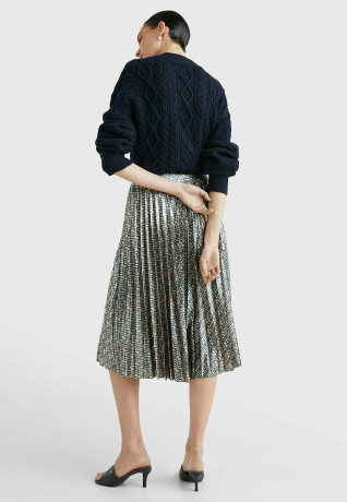 Tommy Hilfiger LAME MONOGRAM Pleated skirt th monogram metallic LAME MONOGRAM Плиссированная юбка монограмма металлик