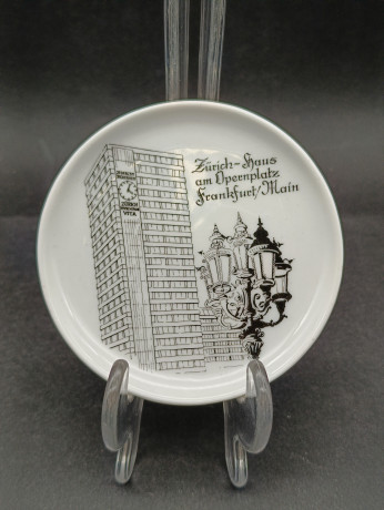 Набор декоративных тарелок винтажных Furstenberg "Немецкие города", в заводской упаковке, фарфор, 6 шт., 9.5 см, Германия, 1970-80гг.