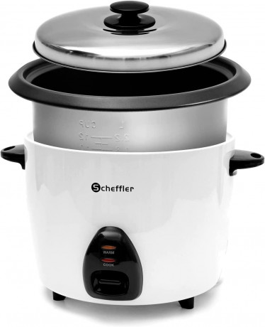 Scheffler Scheffler Reiskocher 1.5L-4.2L, 800-1600 W, Warmhaltefunktion, Antihaftbeschichtet, inkl. Reisloffel + Messbecher, Deckel aus Edelstahl Рисоварка Scheffler 1,5–4,2 л, 800–1600 Вт, функция поддержания тепла, антипригарное покрытие, в комплекте л