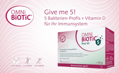 OMNi BiOTiC Pro-Vi 5 14st, Пробиотик с витамином D для иммунитета и кишечника, 5 млрд полезных бактерий, 5 штаммов, 14 саше х 2г