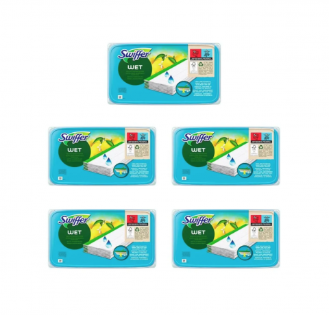 Swiffer wet refills lemon 10stk x 5packs, Влажные салфетки для швабры для уборки кухни, пола, дома, с ароматом цитрусовых 10шт х 5 упаковок