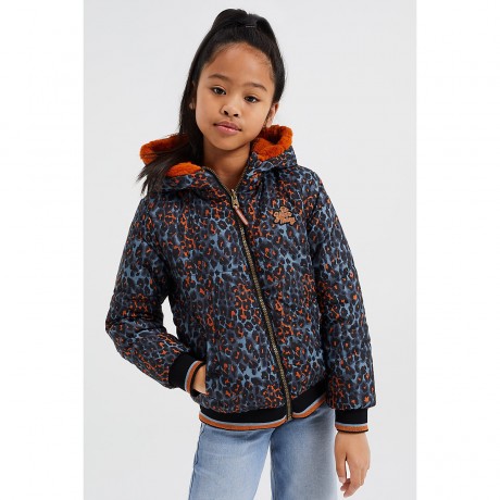 WE Fashion Madchen-Wendejacke mit Muster und Kunstfell Blazer fur Madchen Двусторонняя куртка для девочки с рисунком и блейзер из искусственного меха для девочки