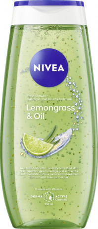 NIVEA Duschgel Lemongrass & Oil, 250 ml, Нивеа Гель для душа с маслом лемонграсса, витамины C и E, ухаживающие масла, увлажнение, 250 мл