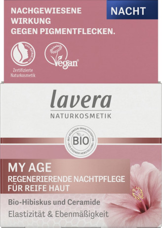 LAVERA My Age Regenerierende Nachtpflege, 50 ml, Лавера Ночной крем регенерирующий Май Эйдж, био-гибискус и керамиды, для зрелой кожи, 50 мл