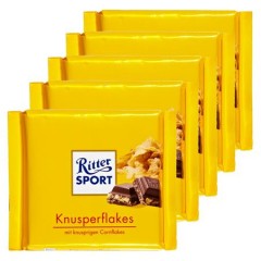 Ritter Sport (Риттер Спорт) Tafelschokolade Knusperflakes 5 шт. x 100 г