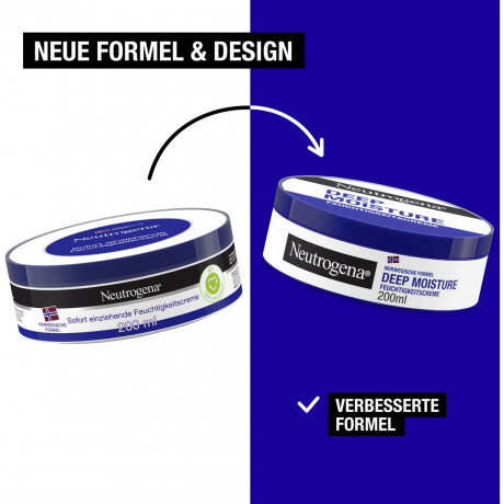 Neutrogena Feuchtigkeitscreme Norwegische Formel Deep Moisture, 200 ml, Neutrogena Deep Moisture Увлажняющий крем для сухой кожи тела с технологией Pro-Ceramide, 200 мл