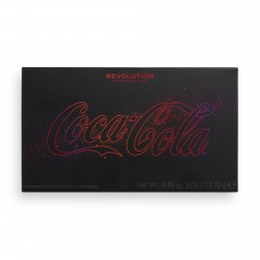 Makeup Revolution Coca Cola Eyeshadow Palette, Мейкап Революшион Коллекция Coca Cola Паллетка теней, 18 оттенков, ограниченный выпуск