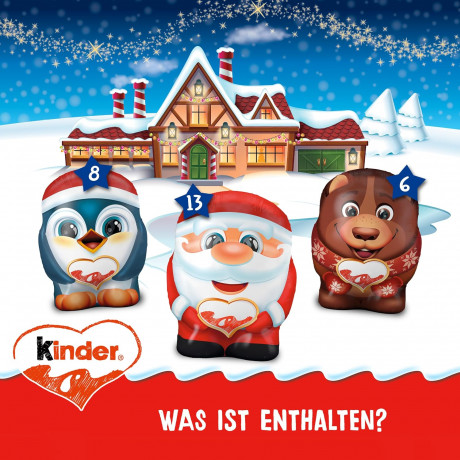 kinder Mini Friends Adventskalender, Адвент-календарь 51см х 18см kinder Mini Friends, 24 шоколада, 164 г