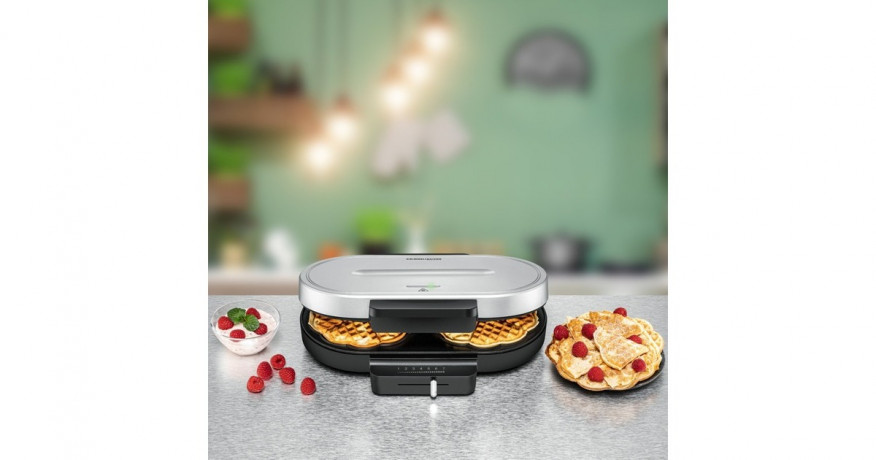 Rommelsbacher Rommelsbacher Waffelautomat WA 1250, Waffeleisen schwarz/silber, 1.250 Watt  schwarz/silber Вафельница Rommelsbacher WA 1250, вафельница черный/серебристый, 1250 Вт
