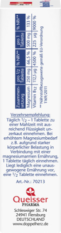 Doppelherz Magnesium 500 + B12, 30 Depot-Tabletten, 51 g, Магний 500 мг и витамин B12 225 мкг для мышц и энергетического обмена, двухфазные таблетки с постепенным высвобождением, 30 шт., 51 г