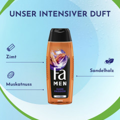 Fa Men Dark Passion Duschgel 250 ml, Мужской гель для душа FA Dark Passion 3 в 1 для тела, лица и волос, 250 мл