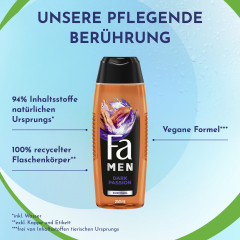 Fa Men Dark Passion Duschgel 250 ml, Мужской гель для душа FA Dark Passion 3 в 1 для тела, лица и волос, 250 мл