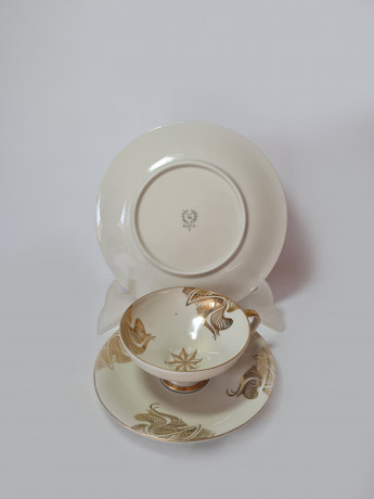 Bavaria Чайное трио с позолоченным рисунком, Германия, 1960-70гг.