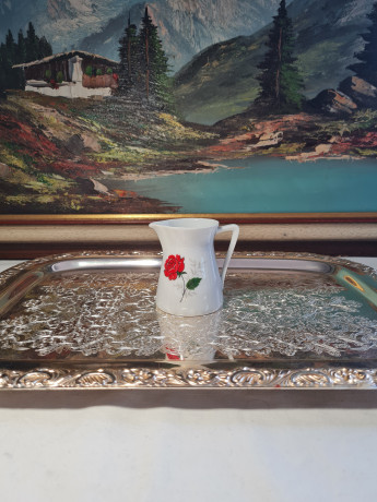 Schrinding Bavaria Фарфоровый молочник "Красная роза", 7,5 x 8 см, Германия, 1960-70гг.