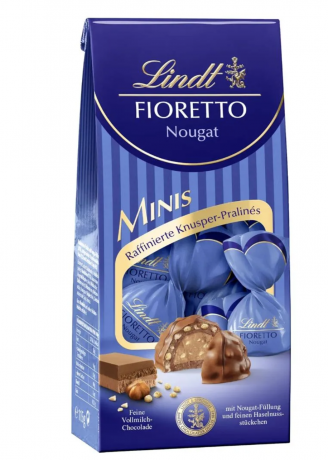 Lindt Fioretto Nougat Chocolate Minis Конфеты с нугой и кусочками фундука, 115г