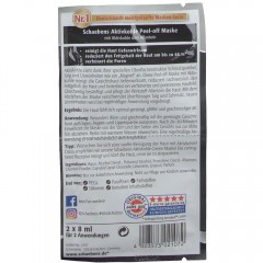 Schaebens Aktivkohle PEEL-OFF MASKE 2 x 8 ml, Маска-плёнка с активированным углём для очищения пор, 2 × 8 мл