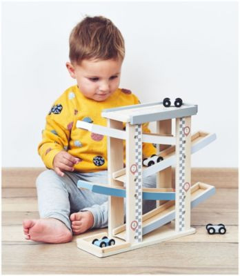 mamabrum Autorennbahn Holz mit 4 Fahrzeuge Auto Rennbahn Kinderspielzeug Автомобильная гоночная трасса деревянная с 4 автомобилями автомобильная гоночная трасса детская игрушка