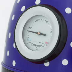 Grafner Grafner Wasserkocher Grafner Retro-Wasserkocher 1,8 Liter 2200 Watt mit Thermometer verschiedene Farben, 2200 W, Edelstahl, Retro-Design Blaugepunktet Чайник Grafner Ретро-чайник Grafner 1,8 литра 2200 Вт с термометром разные цвета, 2200 Вт, нержа
