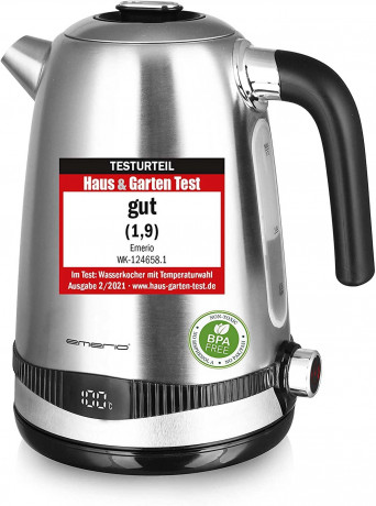 Emerio Emerio Wasserkocher WK-124658.1 Edelstahl Temperatur-Einstellung ab 40C, 2200 W Чайник Emerio WK-124658.1 из нержавеющей стали, регулировка температуры от 40С, 2200 Вт.