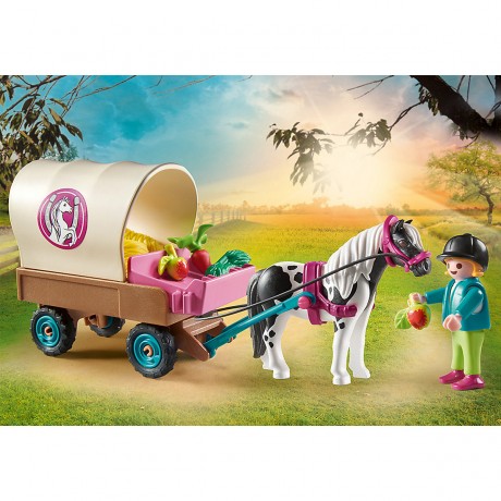 PLAYMOBIL 3er Set: 71000 2x Island Ponys mit Fohlen + 70998 Ponykutsche + 70510 Ponycamp-Ubernachtungswagen Набор из 3 предметов: 71000 2 исландских пони с жеребятами + 70998 повозка для пони + 70510 повозка для ночевки в лагере пони