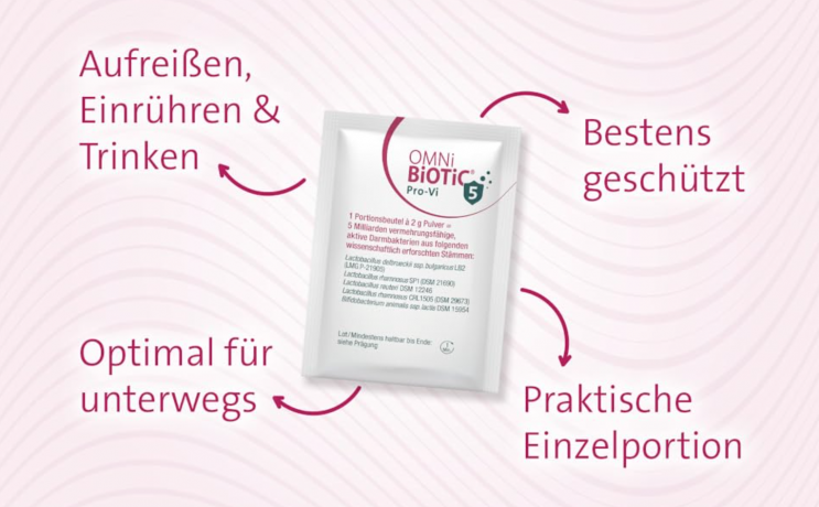 OMNi BiOTiC Pro-Vi 5 30st, Пробиотик с витамином D для иммунитета и кишечника, 5 млрд полезных бактерий, 5 штаммов, 30 саше х 2г