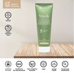 Niyok Kokosol Pfefferminze &amp; Zitrone 75ml, Натуральная зубная паста с кокосовым маслом и ксилитом, без фтора, Мята и Лимон, антибактериальная, 75 мл