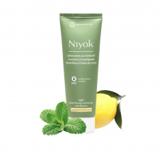 Niyok Kokosol Pfefferminze &amp; Zitrone 75ml, Натуральная зубная паста с кокосовым маслом и ксилитом, без фтора, Мята и Лимон, антибактериальная, 75 мл