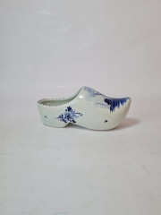Башмачок декоративный винтажный Delft Blue Holland, бело-голубой дельфтский фарфор с изображением мельницы и цветов, 18 x 5 x 8 см, Голландия, 1960-70гг.
