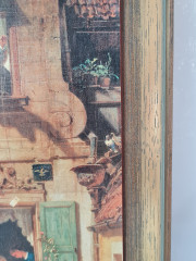 Картина винтажная &quot;Перехваченное любовное письмо&quot; Spitzweg, 34,5 x 23,5 см, Германия, 1960-70гг.